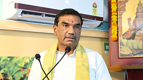 National Turmeric Board Chairman Palle Gangareddy addressing National turmeric conclave in ICAR-NIRCA, Rajamahendravaram.