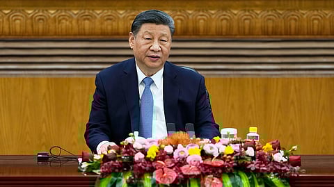 Chinese President Xi Jinping attends an event at the Great Hall of the People in Beijing on Friday, March 28, 2025.