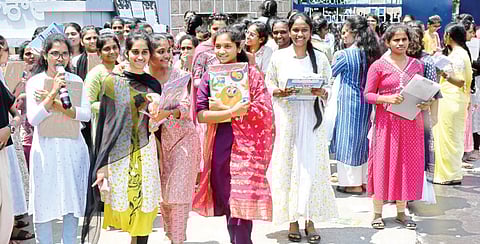 Girls topped both the second and first year Intermediate-2025 examinations, the results of which were announced here on Saturday.