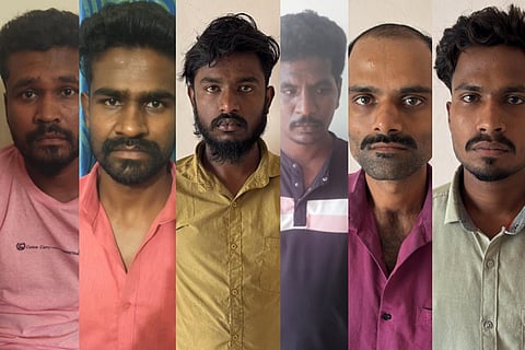 The six members who carried out the Rs 13 crore heist in Karnataka's Nyamati.