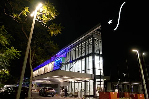 DF Star Hospital, where former Brazilian President Jair Bolsonaro transferred after being hospitalized for abdominal pain, is seen in Brasilia, Brazil, Saturday, April 12, 2025.