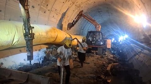 Search operations carried out in the SLBC tunnel on Sunday.