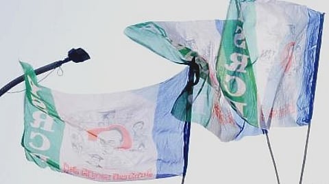 YSRCP flags ued for representation purpose.