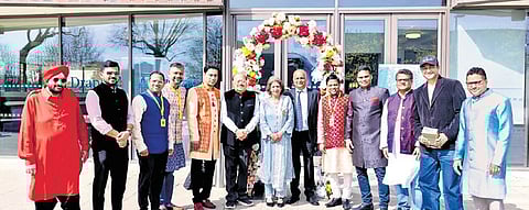 Former MP and actor Prashant Nanda with members of OSUK.