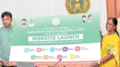 Ministers Konda Surekha and D Sridhar Babu launch the website on Tuesday.