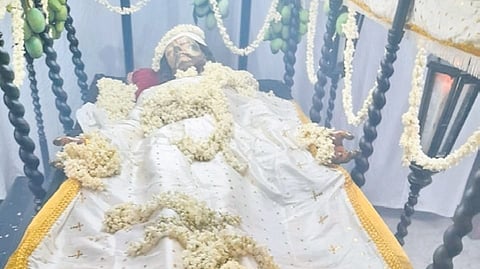 The sculpture of the dead Christ kept for veneration at Our Lady of Hope Church in Vypeen, Kochi