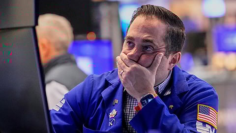 Specialist Gennaro Saporito works on the floor of the New York Stock Exchange, Wednesday, April 16, 2025.