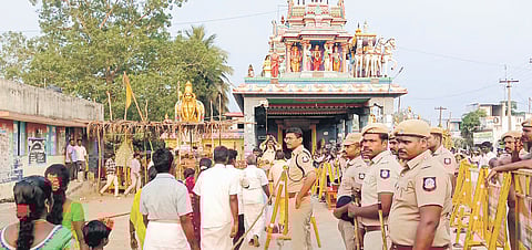 Devotees at the temple on Thursday, when it was was opened for first time since 2023.