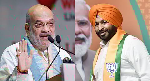 (L-R) Union Ministers Amit Shah and Ravneet Singh Bittu.