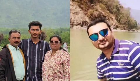 Yatish Parmar and his son Smit were found dead while Kajalben survived; Shailesh Himmatbhai Kalthia was killed in the terror attack (R).