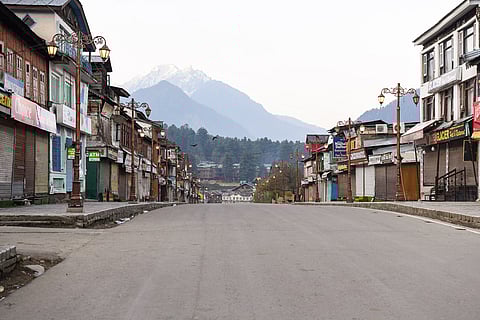 A view of the deserted market in Pahalgam, a day after the terror attack on tourists at the Baisaran area, Wednesday, April 23, 2025.