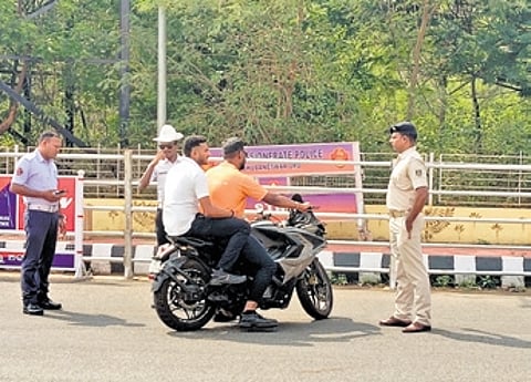 Enforcement against riding without wearing helmets