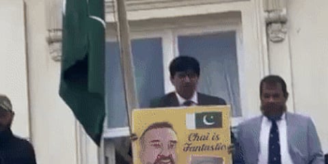 People stand near the house of Ahsan Ul Haq Sheikh, a suspect in the Pahalgam terror attack, which was razed in a blast, in Murran area of Pulwama district, Saturday, April 26, 2025.