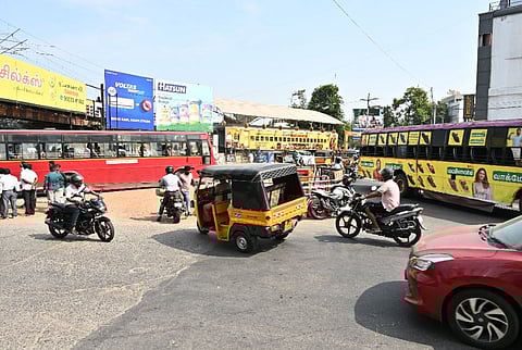 CCMC Commissioner M Sivaguru Prabakaran along with Deputy Commissioner of Police (Traffic) S Ashok Kumar, Madras IIT Road Safety experts and other officials visited the Lanka Corner in the city on Friday and inspected the spots for setting up roundabouts to improve the vehicle movement and reduce traffic.