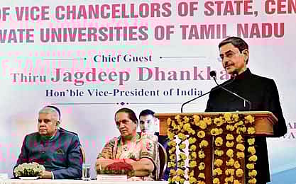 V-P of India, Jagdeep Dhankhar along with Tamil Nadu Governor RN Ravi inaugurated the two-day Conference of Vice Chancellors of State, central and private universities of Tamil Nadu at Raj Bhavan Udhagamandalam on Friday.