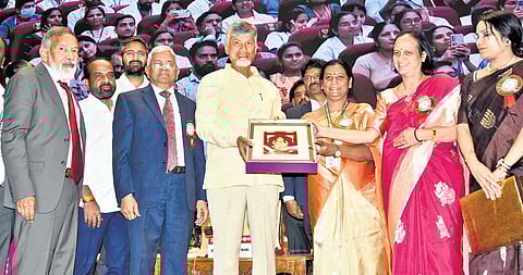 Chief Minister Nara Chandrababu Naidu inaugurating the Centenary Building of Andhra Medical College (AMC) in Visakhapatnam on Saturday