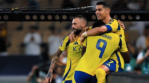 Ronaldo (C), the top scorer in this season's Saudi Pro League, has eight in seven appearances in this campaign's Champions League Elite, one short of joint-top scorers Riyad Mahrez, Salem Al-Dawsari, Anderson and Jasir Asani.