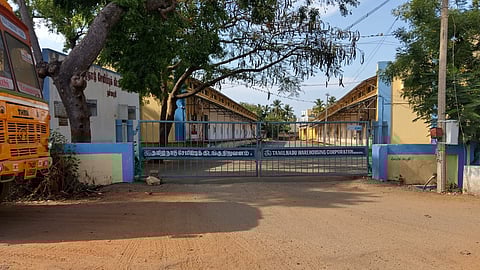 A picture of the Tamil Nadu Warehouse Corporation Building in Bharathipuram where there is an increasing "Rice weevil" infestation..