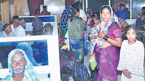 The protesters being rehabilitated at a night shelter run by the city corporation in Tumakuru on Sunday.