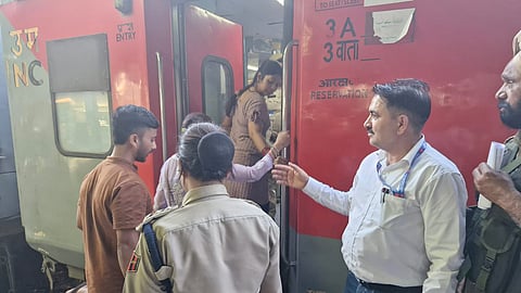 Tourists seen boarding the special trains operated by Northern Railway at Jammu Tawi railway station last week .
