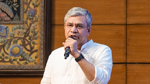 Union Minister Ashwini Vaishnaw briefs the media on cabinet decisions, in New Delhi, Wednesday.