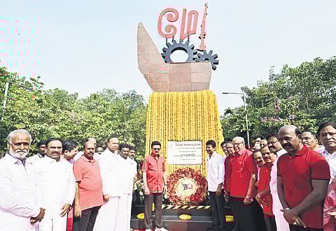 CM MK Stalin pays tributes to workers at the May Day Park in Chennai