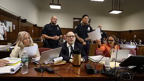 Harvey Weinstein appears in state court in Manhattan for his retrial on Friday, May 2, 2025, in New York.