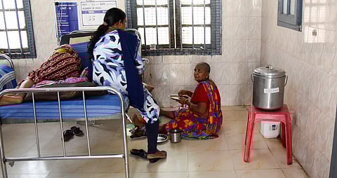 ORS liquid kept in MGMGH ward for patients in Tiruchy on Saturday.