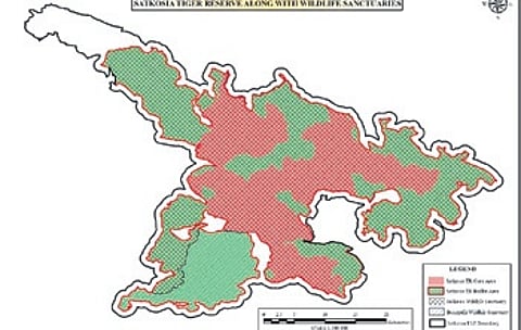 The proposed plan shows ESZ boundary of Satkosia Tiger Reserve