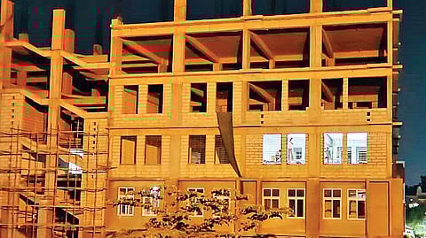 Power supply to a seven-storey building at Soundarya Layout was disconnected