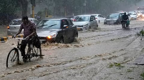 Water logging in Delhi roads.