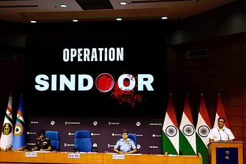 Foreign Secretary Vikram Misri addresses the media hours after Indian armed forces launched missile strikes under 'Operation Sindoor' at nine terror sites in Pakistan and PoK on May 7, 2025.