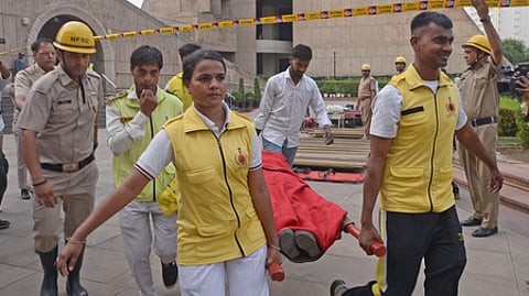 National Disaster Response Force conducted a mock drill at the NDMC building in New Delhi. Image used for representational purposes only.