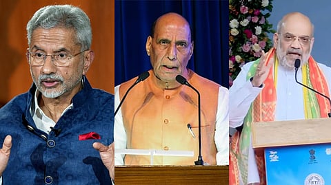 Externa affairs Minister Jaishankar, Defence Minister Rajnath Singh, Union Home Minister Amit Shah.