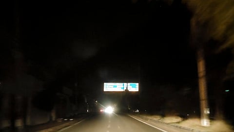 A road seen during a blackout amid escalating tensions between India and Pakistan, in Punjab, Thursday, May 8, 2025.