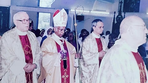 Pope Leo XIV (3rd from left) visited Kerala twice as the Prior General of the Order of St Augustine (OSA)
