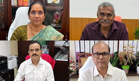 (Clockwise from top left) Vemulapalli Usha, J Venkateswara Rao, M Sujaya Kumar & P Ashok Kumar Reddy