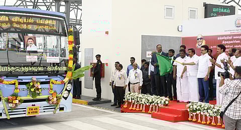 Tamil Nadu Chief Minister MK Stalin inaugurate Kalaigar Karunanithi integrated bus terminal and flag-off city bus services in Tiruchy