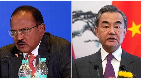 National Security Advisor Ajit Doval (L) and Chinese Foreign Minister Wang Yi