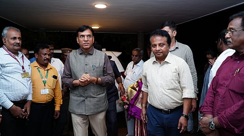 Union Minister for Labour, Employment, Youth Affairs and Sports, Mansukh L Mandaviya visited Auroville.