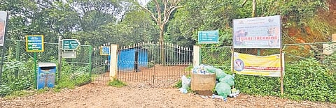 The Mahal-Kemmangundi link road which has been closed for traffic.