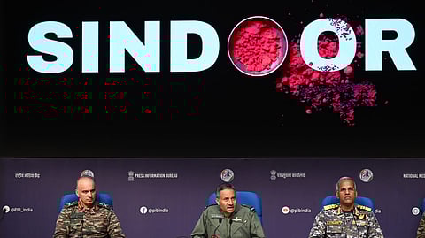 Army officials explaining how Operation Sindoor was carried out