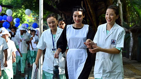 Monis Gull, a students of SIMET College of Nursing, Palluruthy, dressed as Florence Nightingale during a rally held in Kochi. Image used for representational purpose only.