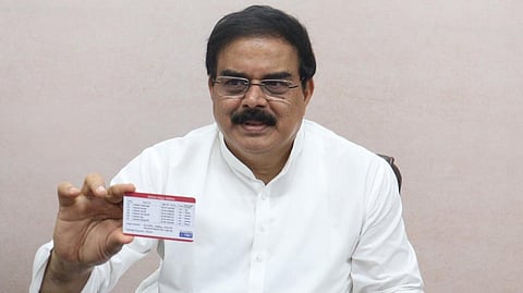 Minister Nadendla Manohar addressing a press conference in Tenali on Sunday.