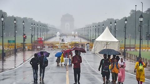 The national capital witnessed light rain on Friday morning and eventually recorded 2.5 notches above normal minimum temperature.