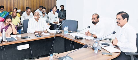 Health Minister Satya Kumar Yadav held a review meeting on the implementation of various health schemes at the State Secretariat.