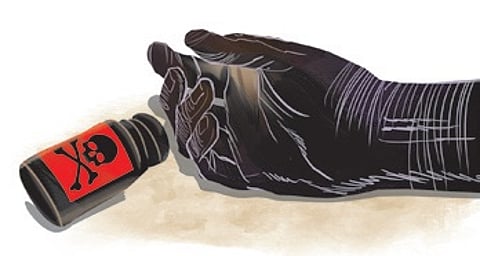 Police said while Subhasis Panigarhi (40) died after consuming poison, his two eight-year-old son and 12-year-old daughter are battling for their life in the hospital.