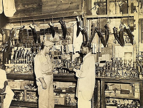 An American GI at New Market, Calcutta, in 1945