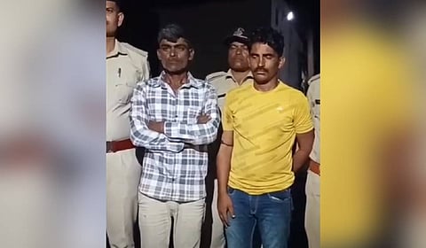 The two accused arrested for pushing a physically diabled man from a moving train coach in Jamnagar, Gujarat.