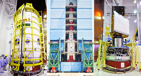 Pre-launch images of the ISRO PSLV-C61 satellite mission at the Satish Dhawan Space Centre, in Sriharikota, Andhra Pradesh.